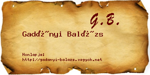 Gadányi Balázs névjegykártya